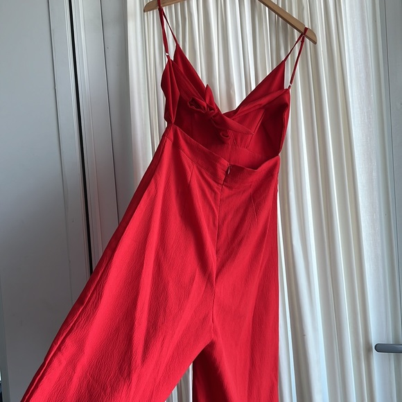 Room Service - size small/medium - red jumpsuit with bowtie back - Picture 3 of 5